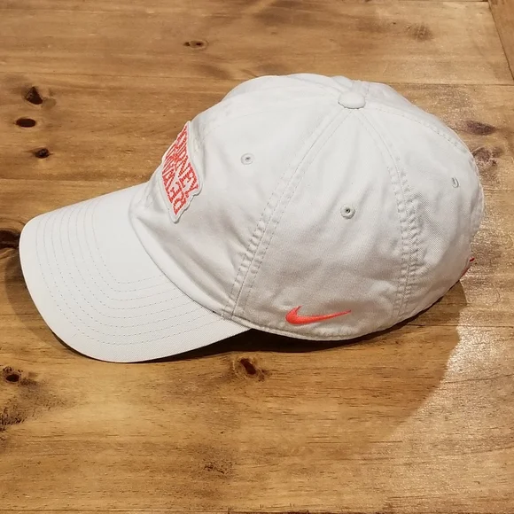 Nike Hat Cap Strap Back Gray Dad Cotton Journey Reward Spell Out